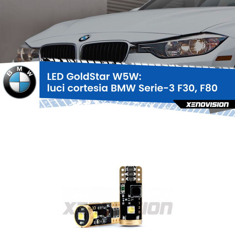 <strong>Luci Cortesia LED BMW Serie-3</strong> F30, F80 posteriori: ottima luminosità a 360 gradi. Si inseriscono ovunque. Canbus, Top Quality.