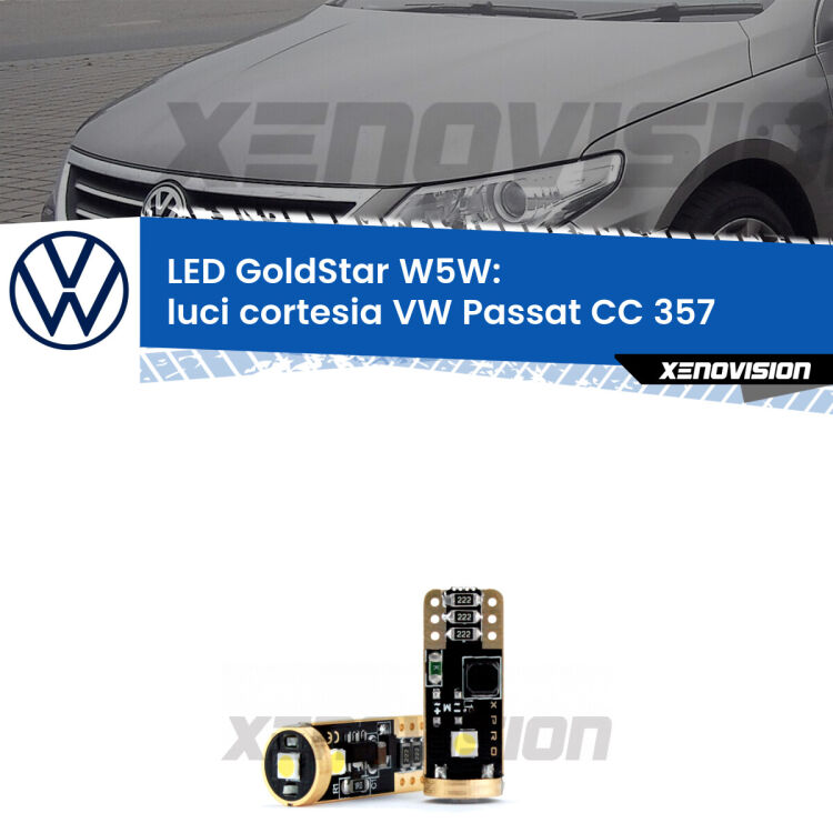 <strong>Luci Cortesia LED VW Passat CC</strong> 357 2008 - 2012: ottima luminosità a 360 gradi. Si inseriscono ovunque. Canbus, Top Quality.