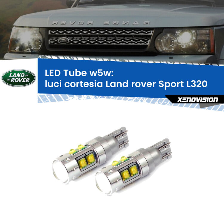 Luci Cortesia LED W5W Land rover Sport L320 2005 - 2013 W5W Tube <strong>Luci Cortesia LED 6000k per Land rover Sport</strong> L320 2005 - 2013. Lampadine <strong>W5W</strong> canbus modello Tube, luce bianco lunare, lunga durata e compatibilità.