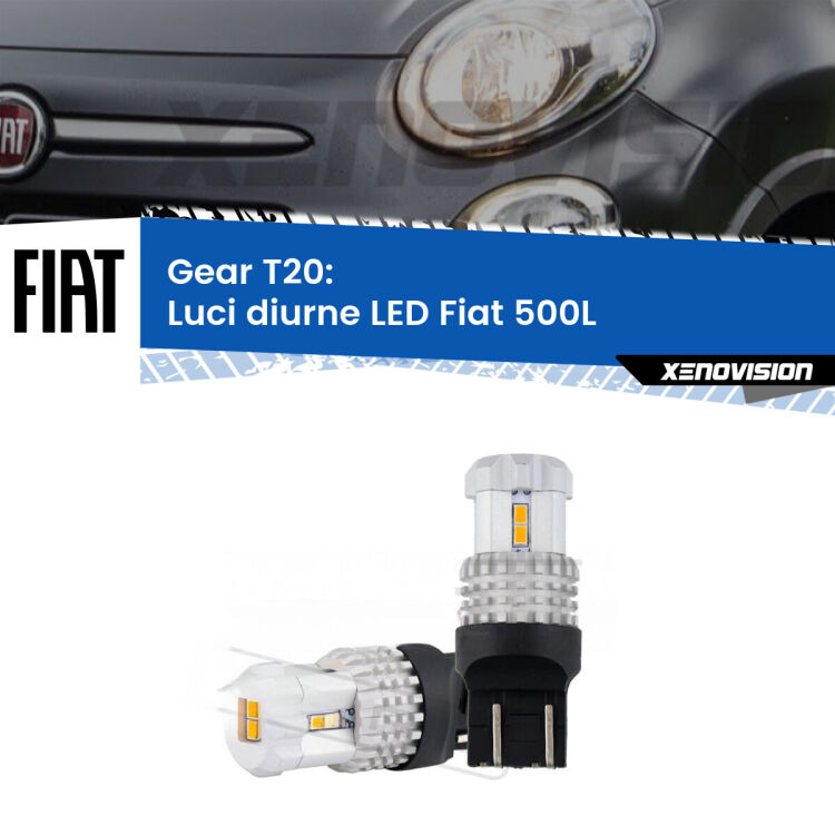 0 Luci diurne LED Fiat 500L 2017 - 2022: T20 Bolt <strong>LED T20 </strong><strong>Luci diurne</strong> <strong>Fiat</strong> <strong>500L </strong> 2017 - 2022. Coppia LED effetto Stealth, ottima resa in ogni direzione, Qualità Massima.