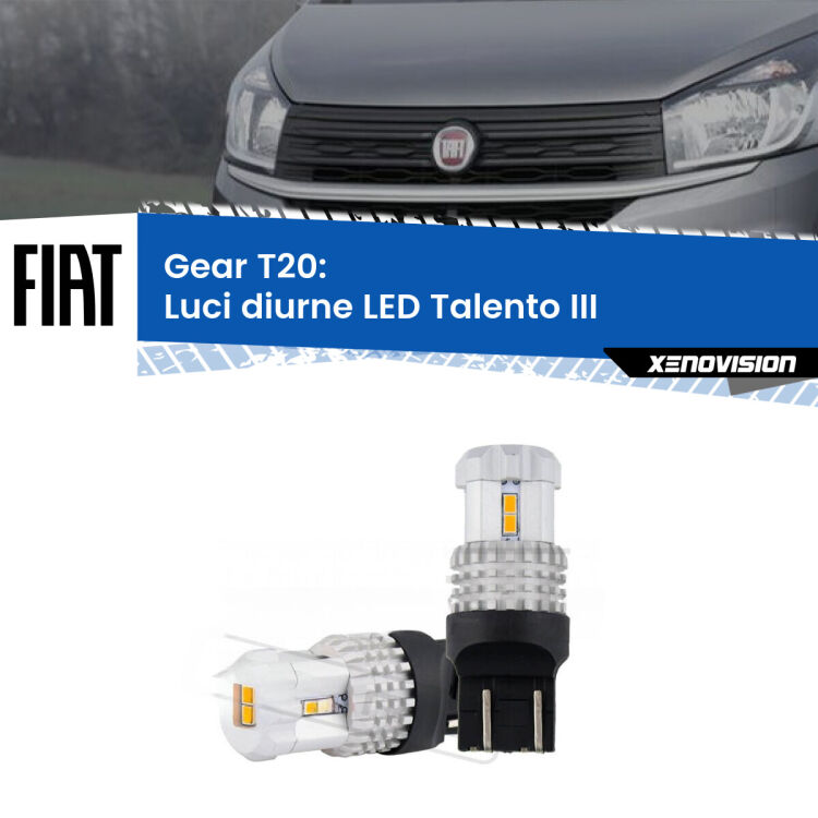 0 Luci diurne LED Fiat Talento III 2016 - 2020: T20 Bolt <strong>LED T20 </strong><strong>Luci diurne</strong> <strong>Fiat</strong> <strong>Talento </strong>(III) 2016 - 2020. Coppia LED effetto Stealth, ottima resa in ogni direzione, Qualità Massima.