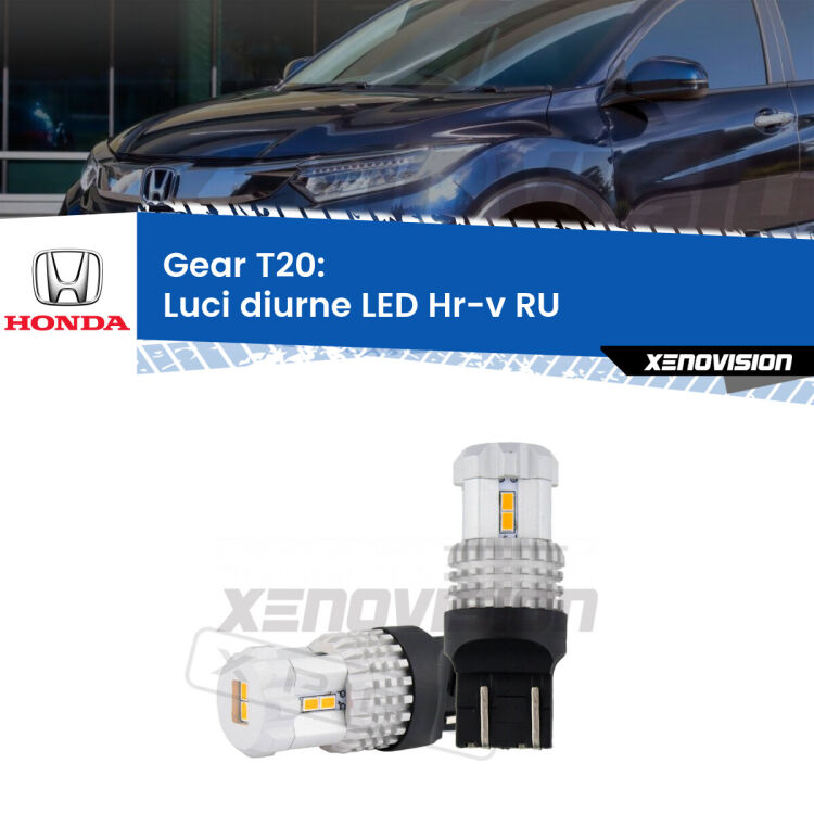 <strong>LED T20 </strong><strong>Luci diurne</strong> <strong>Honda</strong> <strong>Hr-v </strong>(RU) 2013 in poi. Coppia LED effetto Stealth, ottima resa in ogni direzione, Qualità Massima.