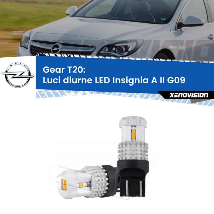 0 Luci diurne LED Opel Insignia A II G09 2014 - 2017: T20 Bolt <strong>LED T20 </strong><strong>Luci diurne</strong> <strong>Opel</strong> <strong>Insignia A II </strong>(G09) 2014 - 2017. Coppia LED effetto Stealth, ottima resa in ogni direzione, Qualità Massima.