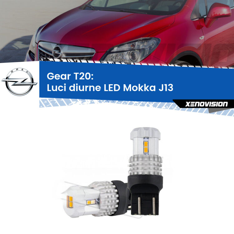 0 Luci diurne LED Opel Mokka J13 2012 - 2019: T20 Bolt <strong>LED T20 </strong><strong>Luci diurne</strong> <strong>Opel</strong> <strong>Mokka </strong>(J13) 2012 - 2019. Coppia LED effetto Stealth, ottima resa in ogni direzione, Qualità Massima.