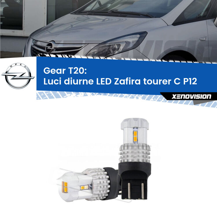 0 Luci diurne LED Opel Zafira C Tourer  2011 - 2019: T20 Bolt <strong>LED T20 </strong><strong>Luci diurne</strong> <strong>Opel</strong> <strong>Zafira C Tourer </strong> 2011 - 2019. Coppia LED effetto Stealth, ottima resa in ogni direzione, Qualità Massima.