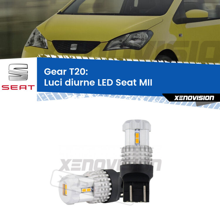 <strong>LED T20 </strong><strong>Luci diurne</strong> <strong>Seat</strong> <strong>MII </strong> 2011 - 2021. Coppia LED effetto Stealth, ottima resa in ogni direzione, Qualità Massima.