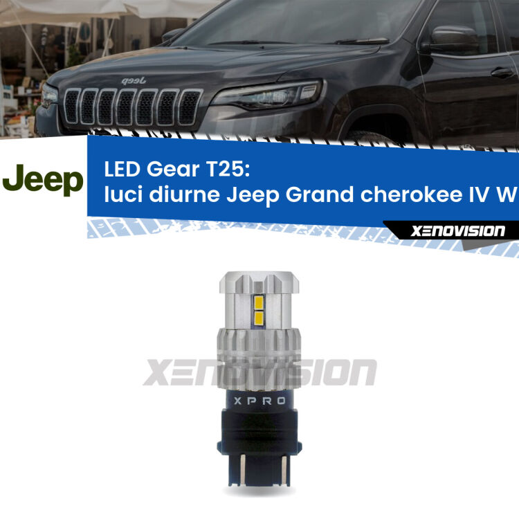 <strong>Luci diurne LED per Jeep Grand cherokee IV</strong> WK2 2011 - 2013. Lampada <strong>T25</strong> 6000k modello Gear.