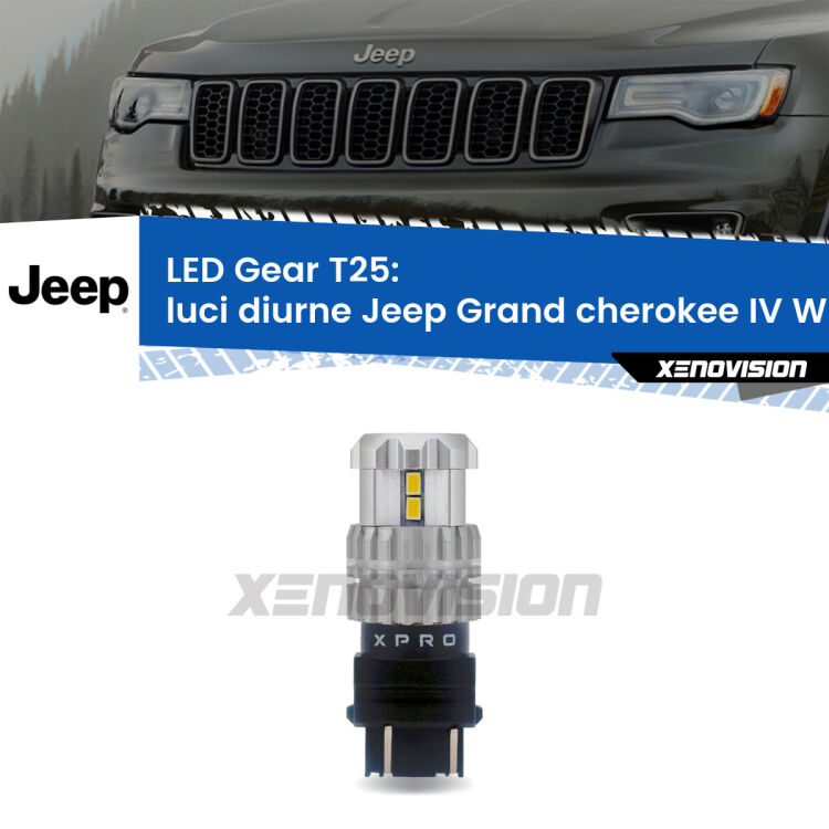 <strong>Luci diurne LED per Jeep Grand cherokee IV</strong> WK2 2011 - 2013. Lampada <strong>T25</strong> 6000k modello Gear.