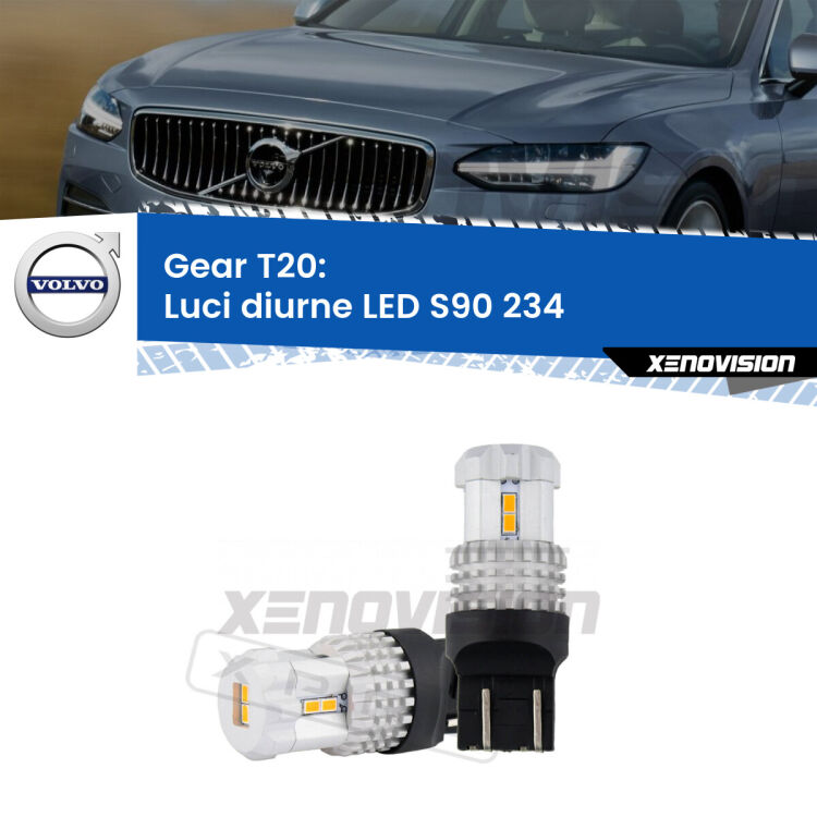 <strong>LED T20 </strong><strong>Luci diurne</strong> <strong>Volvo</strong> <strong>S90 </strong>(234) 2016 in poi. Coppia LED effetto Stealth, ottima resa in ogni direzione, Qualità Massima.