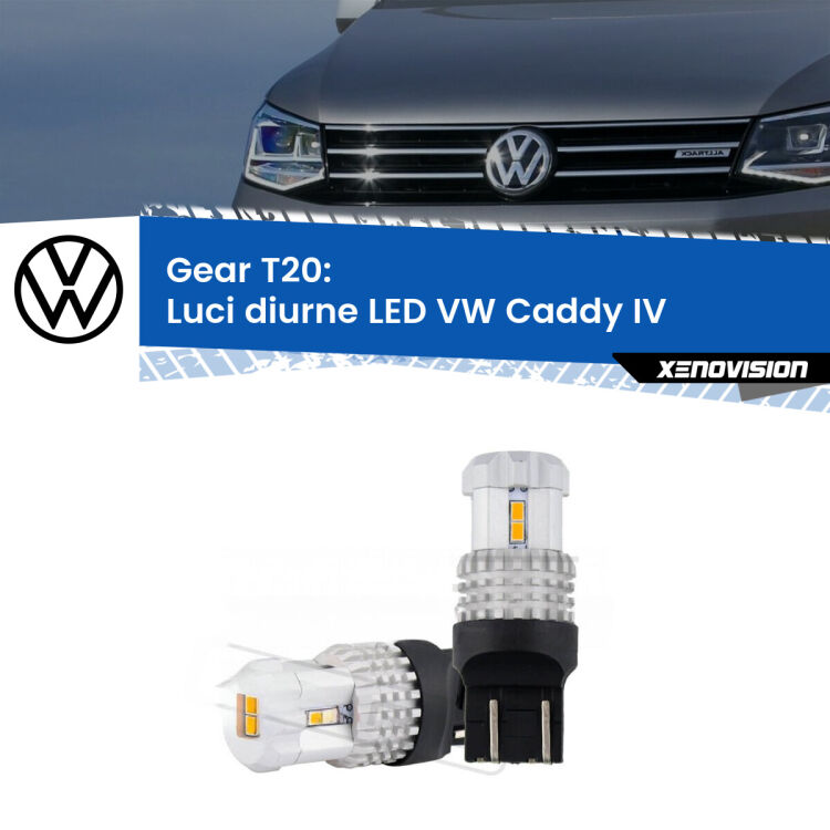 0 Luci diurne LED VW Caddy IV  a parabola singola: T20 Bolt <strong>LED T20 </strong><strong>Luci diurne</strong> <strong>VW</strong> <strong>Caddy IV </strong> a parabola singola. Coppia LED effetto Stealth, ottima resa in ogni direzione, Qualità Massima.