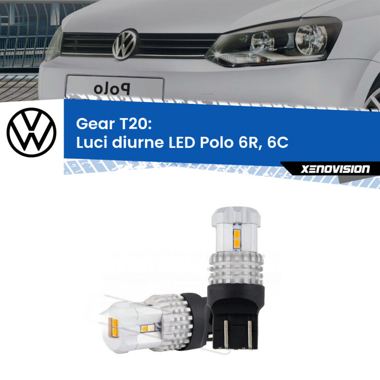 0 Luci diurne LED VW Polo 6R, 6C 2009 - 2016: T20 Bolt <strong>LED T20 </strong><strong>Luci diurne</strong> <strong>VW</strong> <strong>Polo </strong>(6R, 6C) 2009 - 2016. Coppia LED effetto Stealth, ottima resa in ogni direzione, Qualità Massima.