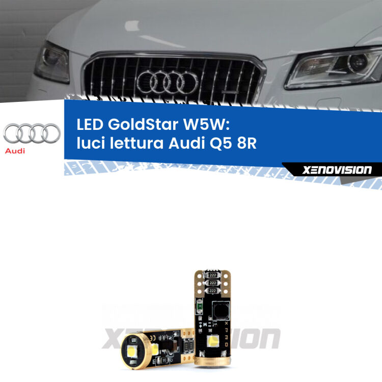 <strong>Luci Lettura LED Audi Q5</strong> 8R 2008 - 2017: ottima luminosità a 360 gradi. Si inseriscono ovunque. Canbus, Top Quality.