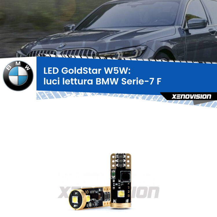 <strong>Luci Lettura LED BMW Serie-7</strong> F 2009 - 2015: ottima luminosità a 360 gradi. Si inseriscono ovunque. Canbus, Top Quality.