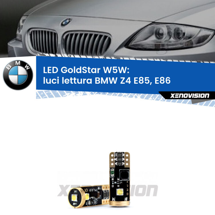 <strong>Luci Lettura LED BMW Z4</strong> E85, E86 2003 - 2008: ottima luminosità a 360 gradi. Si inseriscono ovunque. Canbus, Top Quality.