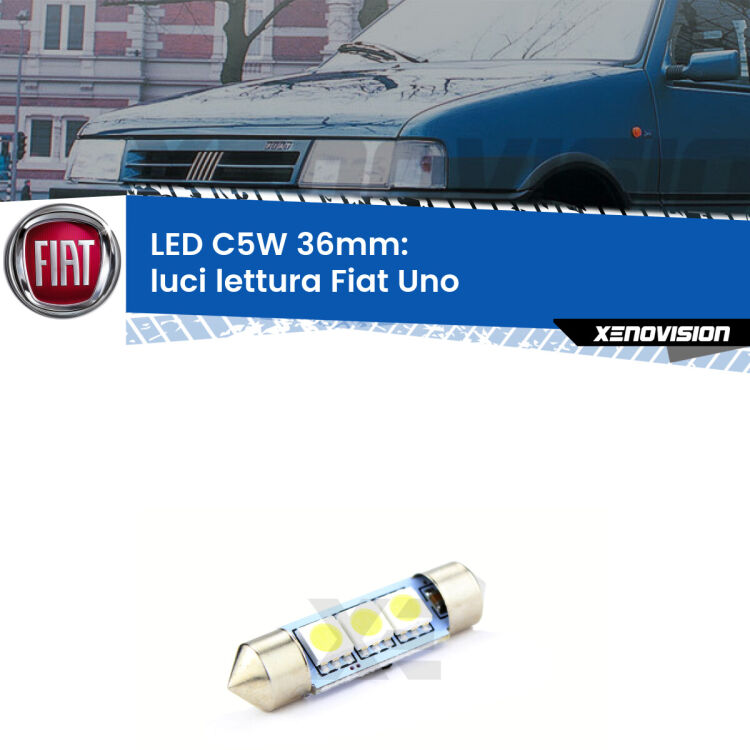 LED Luci Lettura Fiat Uno  1983 - 1995. Una lampadina led innesto C5W 36mm canbus estremamente longeva.