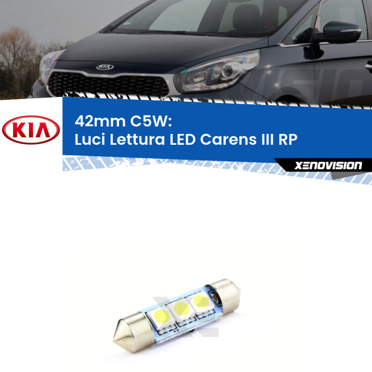 Lampadina eccezionalmente duratura, canbus e luminosa. C5W 42mm perfetto per Luci Lettura LED KIA Carens III (RP) 2012 - 2021<br />.