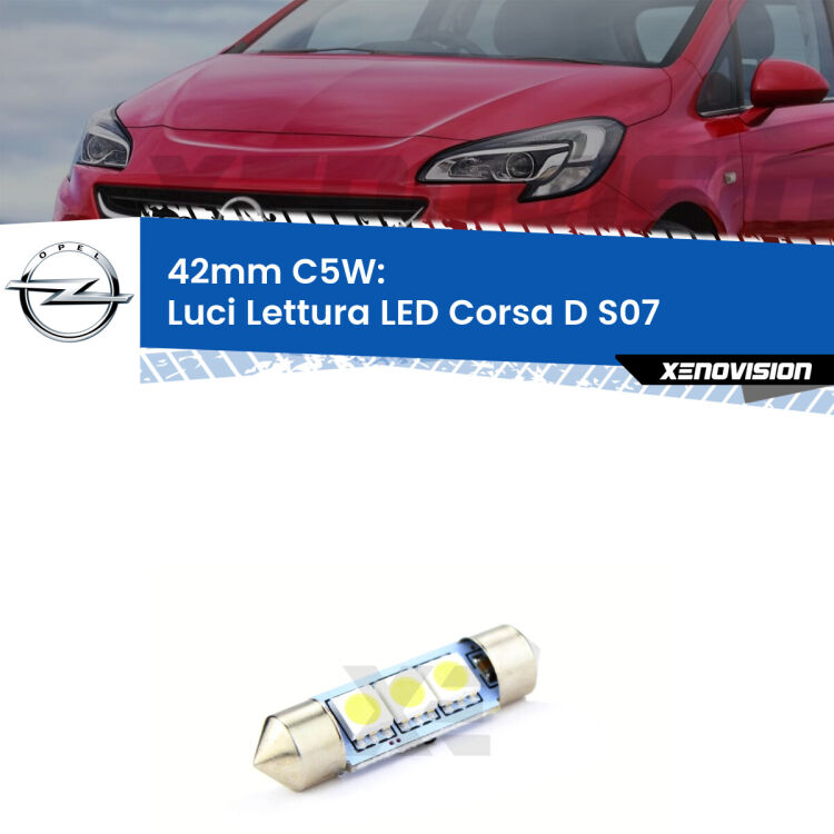 Lampadina eccezionalmente duratura, canbus e luminosa. C5W 42mm perfetto per Luci Lettura LED Opel Corsa D (S07) 2006 - 2014<br />.
