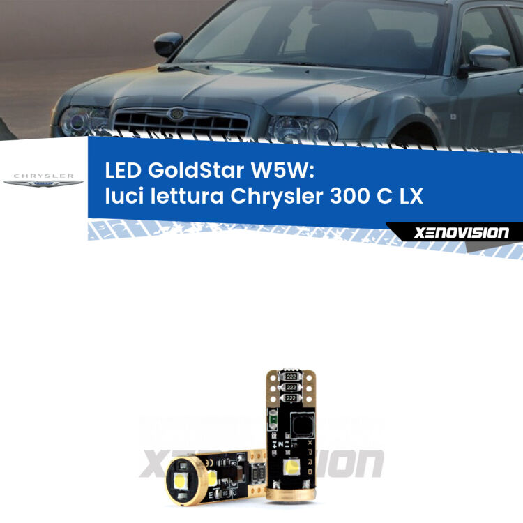<strong>Luci Lettura LED Chrysler 300 C</strong> LX 2011 in poi: ottima luminosità a 360 gradi. Si inseriscono ovunque. Canbus, Top Quality.