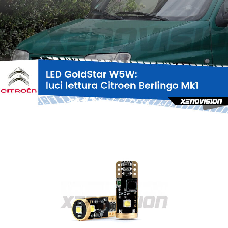 <strong>Luci Lettura LED Citroen Berlingo</strong> Mk1 2011 - 2007: ottima luminosità a 360 gradi. Si inseriscono ovunque. Canbus, Top Quality.