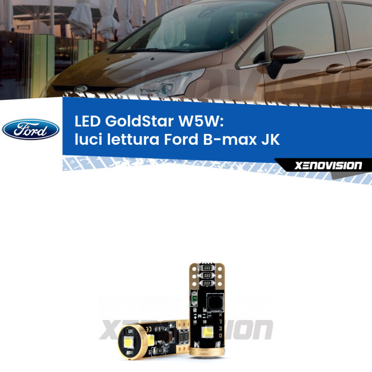 <strong>Luci Lettura LED Ford B-max</strong> JK 2012 in poi: ottima luminosità a 360 gradi. Si inseriscono ovunque. Canbus, Top Quality.
