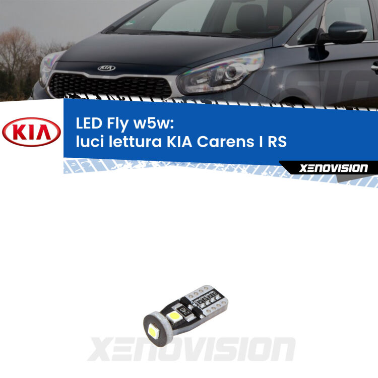 <strong>luci lettura LED per KIA Carens I</strong> RS 1999 - 2005. Coppia lampadine <strong>w5w</strong> Canbus compatte modello Fly Xenovision.
