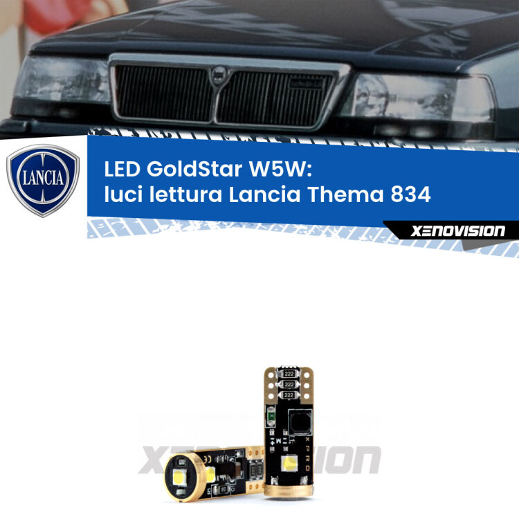 <strong>Luci Lettura LED Lancia Thema</strong> 834 anteriori: ottima luminosità a 360 gradi. Si inseriscono ovunque. Canbus, Top Quality.