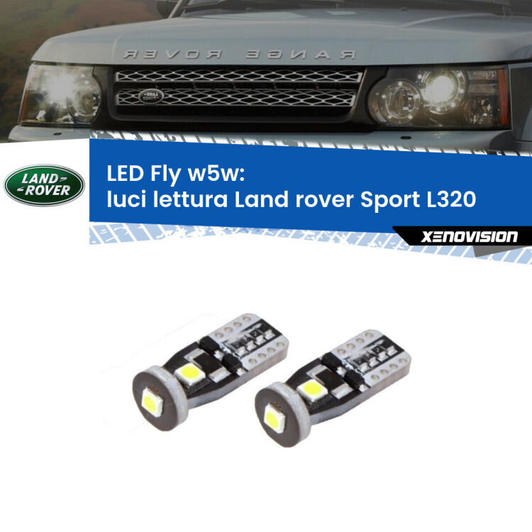 0 Luci Lettura LED Land rover Sport L320 2005 - 2013: W5W Fly <strong>luci lettura LED per Land rover Sport</strong> L320 2005 - 2013. Coppia lampadine <strong>w5w</strong> Canbus compatte modello Fly Xenovision.