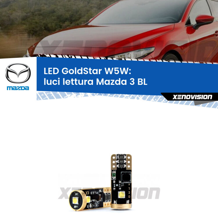 <strong>Luci Lettura LED Mazda 3</strong> BL 2008 - 2014: ottima luminosità a 360 gradi. Si inseriscono ovunque. Canbus, Top Quality.