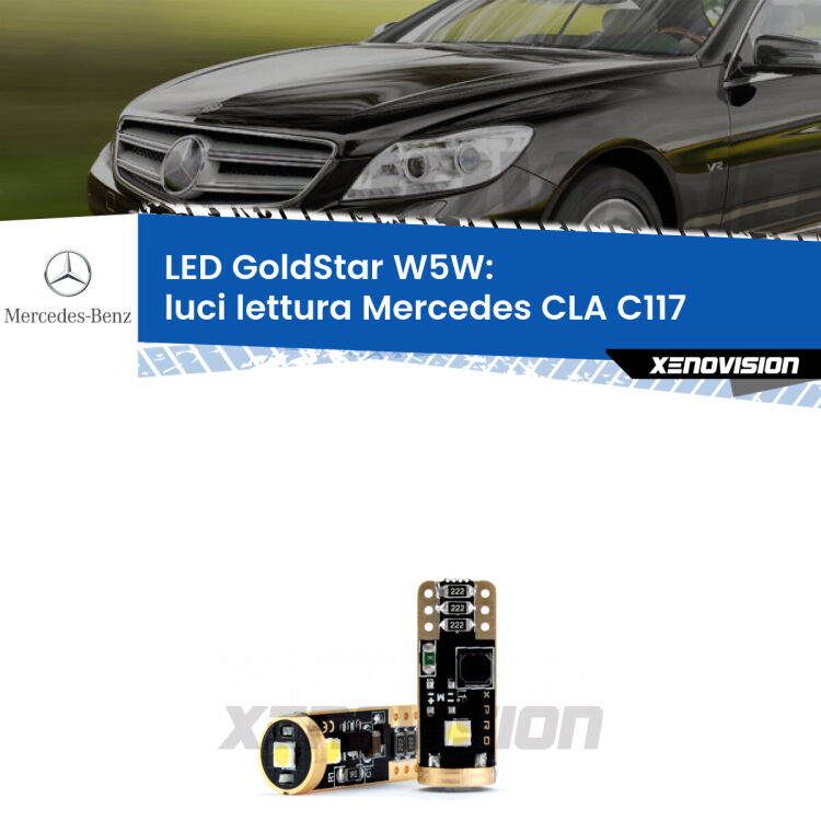 <strong>Luci Lettura LED Mercedes CLA</strong> C117 2012 - 2019: ottima luminosità a 360 gradi. Si inseriscono ovunque. Canbus, Top Quality.