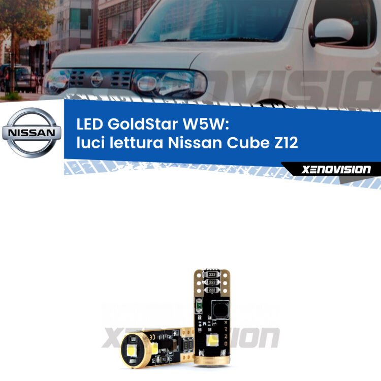 <strong>Luci Lettura LED Nissan Cube</strong> Z12 2008 - 2012: ottima luminosità a 360 gradi. Si inseriscono ovunque. Canbus, Top Quality.