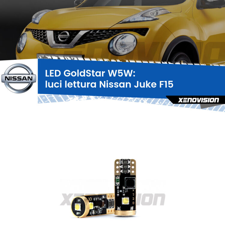 <strong>Luci Lettura LED Nissan Juke</strong> F15 2010 - 2018: ottima luminosità a 360 gradi. Si inseriscono ovunque. Canbus, Top Quality.