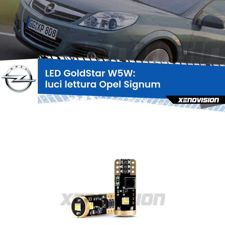 <strong>Luci Lettura LED Opel Signum</strong>  2003 - 2008: ottima luminosità a 360 gradi. Si inseriscono ovunque. Canbus, Top Quality.