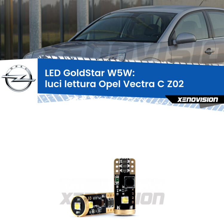 <strong>Luci Lettura LED Opel Vectra C</strong> Z02 2002 - 2010: ottima luminosità a 360 gradi. Si inseriscono ovunque. Canbus, Top Quality.