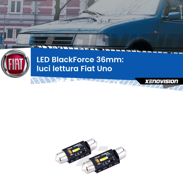 <strong>LED luci lettura 36mm per Fiat Uno</strong>  1983 - 1995. Coppia lampadine <strong>C5W</strong>modello BlackForce Xenovision.