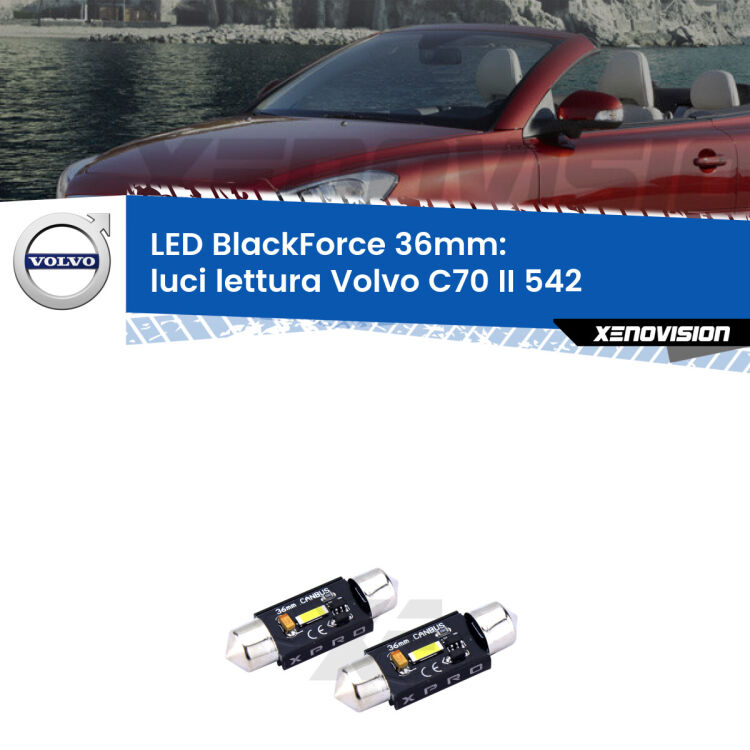 <strong>LED luci lettura 36mm per Volvo C70 II</strong> 542 2006 - 2013. Coppia lampadine <strong>C5W</strong>modello BlackForce Xenovision.