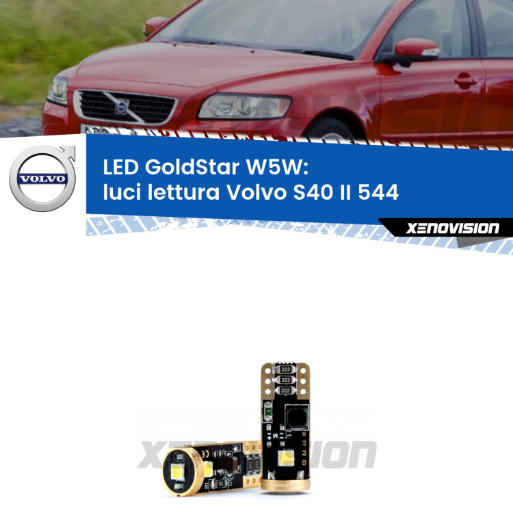 <strong>Luci Lettura LED Volvo S40 II</strong> 544 2004 - 2012: ottima luminosità a 360 gradi. Si inseriscono ovunque. Canbus, Top Quality.