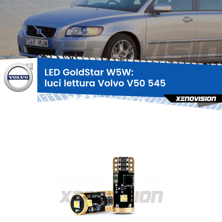 <strong>Luci Lettura LED Volvo V50</strong> 545 2003 - 2012: ottima luminosità a 360 gradi. Si inseriscono ovunque. Canbus, Top Quality.