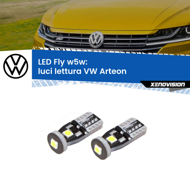 0 Luci Lettura LED VW Arteon 2017 in poi: W5W Fly <strong>luci lettura LED per VW Arteon</strong> 2017 in poi. Coppia lampadine <strong>w5w</strong> Canbus compatte modello Fly Xenovision.