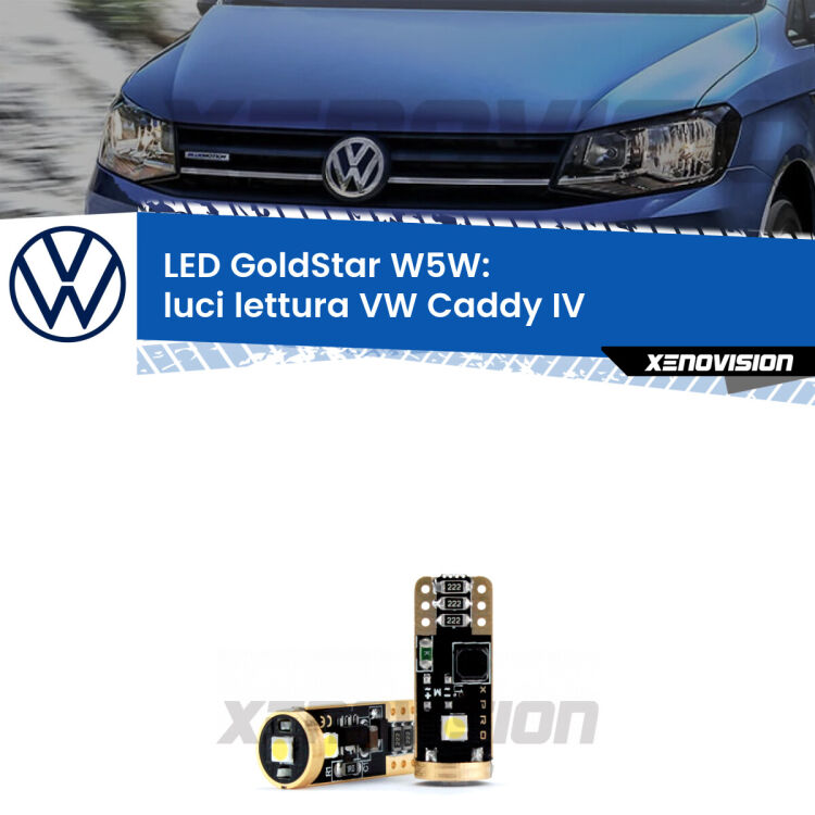 <strong>Luci Lettura LED VW Caddy IV</strong>  2015 - 2017: ottima luminosità a 360 gradi. Si inseriscono ovunque. Canbus, Top Quality.