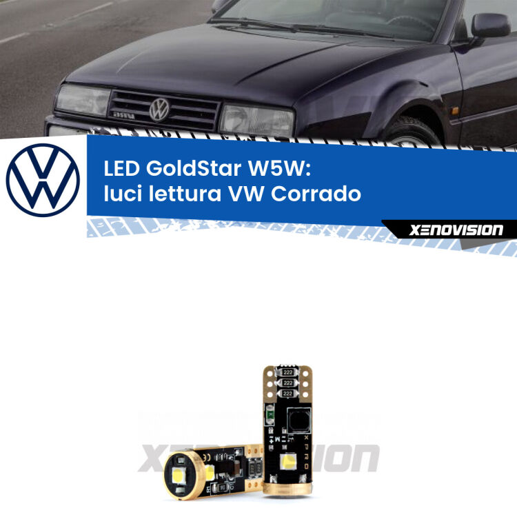 <strong>Luci Lettura LED VW Corrado</strong>  1988 - 1995: ottima luminosità a 360 gradi. Si inseriscono ovunque. Canbus, Top Quality.