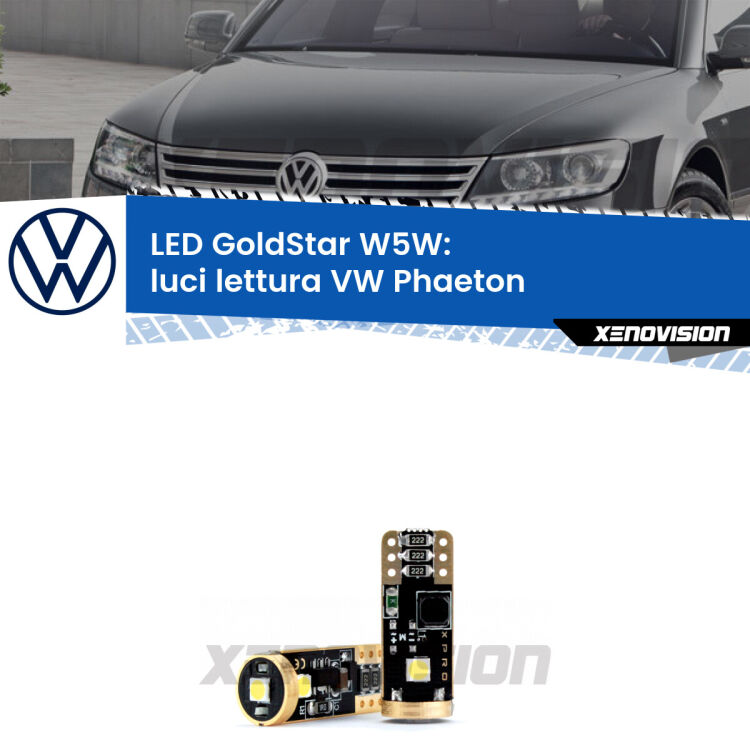 <strong>Luci Lettura LED VW Phaeton</strong>  2002 - 2016: ottima luminosità a 360 gradi. Si inseriscono ovunque. Canbus, Top Quality.