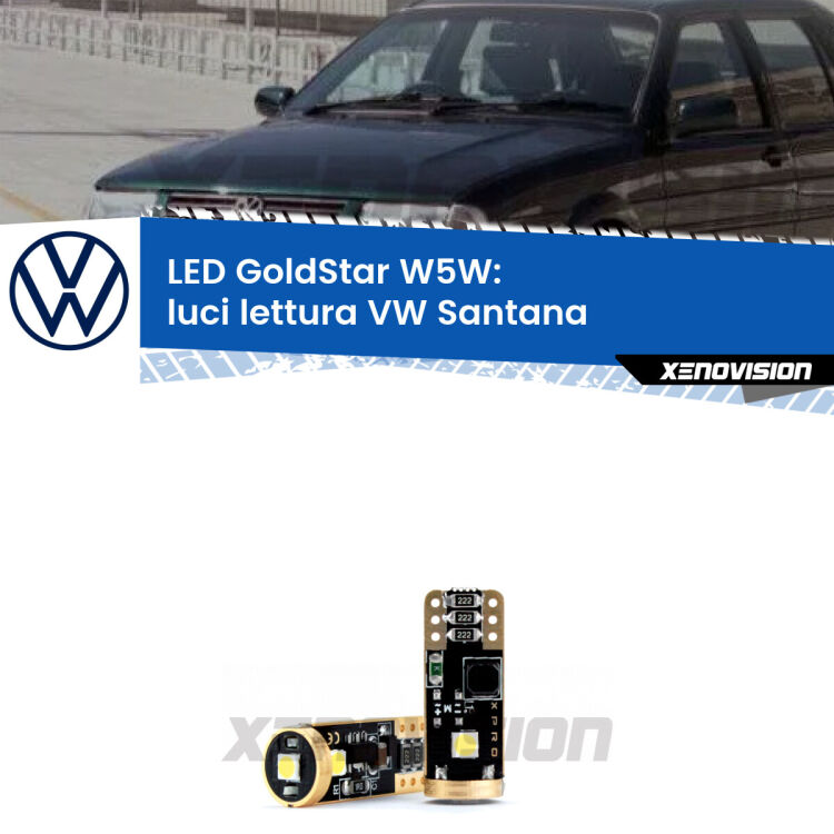 <strong>Luci Lettura LED VW Santana</strong>  1995 - 2012: ottima luminosità a 360 gradi. Si inseriscono ovunque. Canbus, Top Quality.