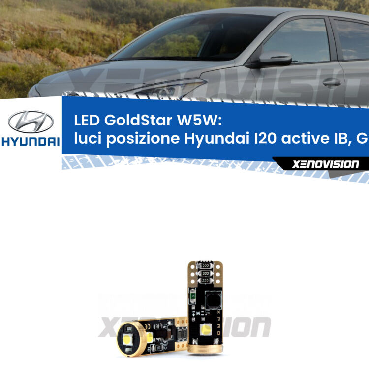 <strong>Luci posizione LED Hyundai I20 active</strong> IB, GB a parabola singola: ottima luminosità a 360 gradi. Si inseriscono ovunque. Canbus, Top Quality.