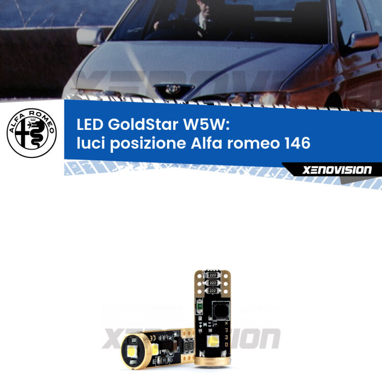 <strong>Luci posizione LED Alfa romeo 146</strong>  1994-2001: ottima luminosità a 360 gradi. Si inseriscono ovunque. Canbus, Top Quality.