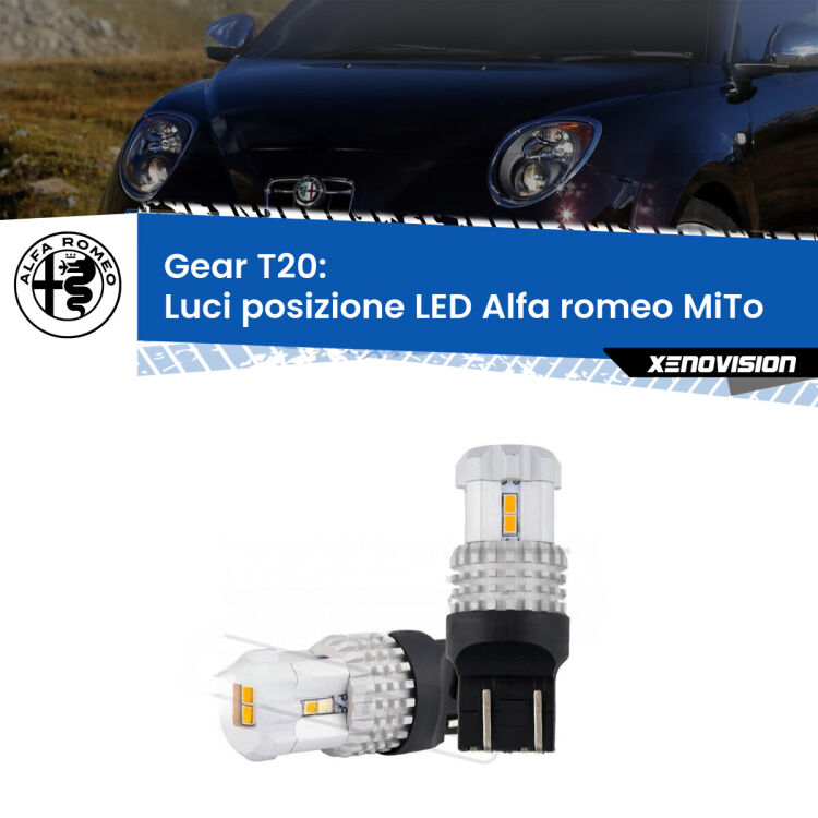 Luci posizione LED Alfa romeo MiTo  2008-2018: T20 Bolt <strong>LED T20 </strong><strong>Luci posizione</strong> <strong>Alfa romeo</strong> <strong>MiTo </strong> 2008-2018. Coppia LED effetto Stealth, ottima resa in ogni direzione, Qualità Massima.