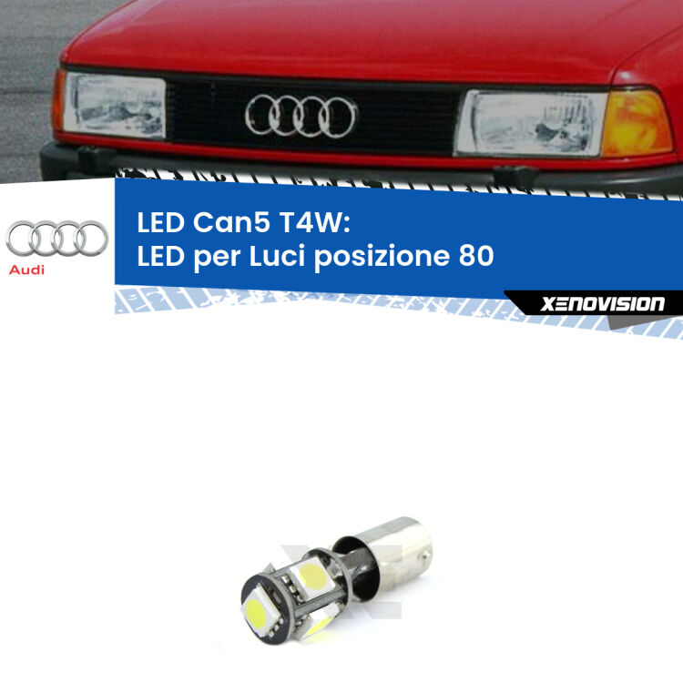 <strong>luci posizione LED per Audi 80</strong> B3 Versione 1. Lampadina <strong>Ba9s</strong> Canbus compatta da Xenovision.
