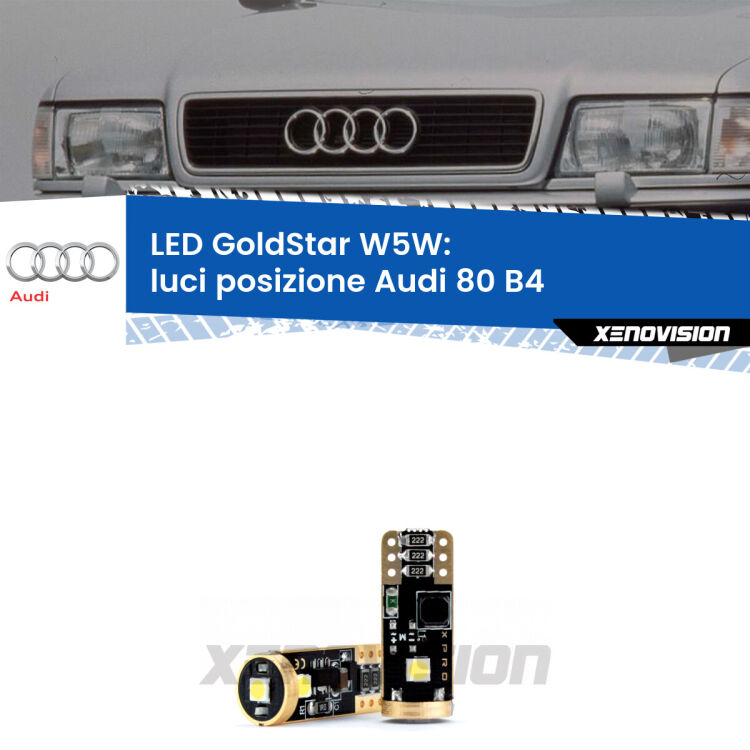 <strong>Luci posizione LED Audi 80</strong> B4 1991-1996: ottima luminosità a 360 gradi. Si inseriscono ovunque. Canbus, Top Quality.