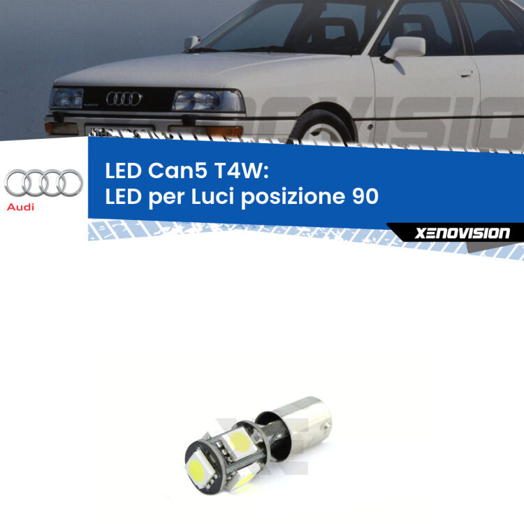 <strong>luci posizione LED per Audi 90</strong> B3 Versione 1. Lampadina <strong>Ba9s</strong> Canbus compatta da Xenovision.