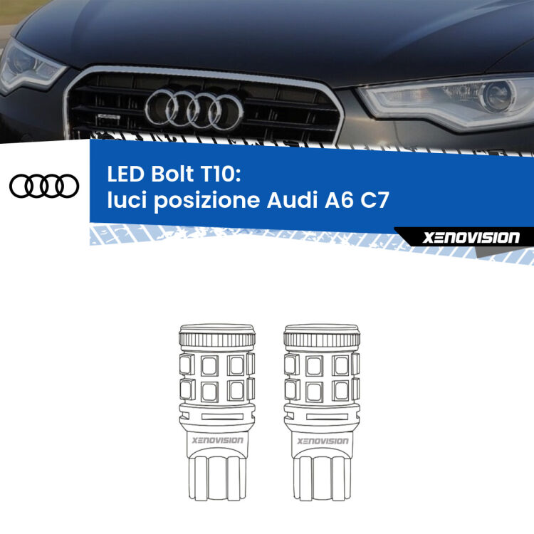 0 Luci posizione LED Audi A6 C7 2010-2018: T10 Bolt <strong>Luci posizione LED per Audi A6</strong> C7 2010-2018. Coppia lampade <strong>T10</strong> modello Bolt canbus.