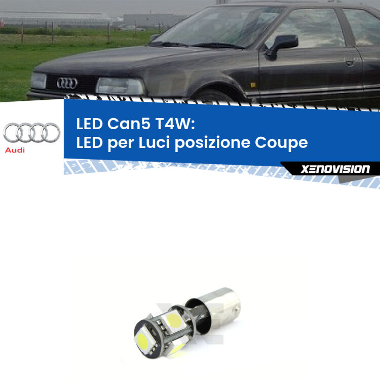 <strong>luci posizione LED per Audi Coupe</strong> B3 versione 1. Lampadina <strong>Ba9s</strong> Canbus compatta da Xenovision.